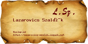 Lazarovics Szalók névjegykártya